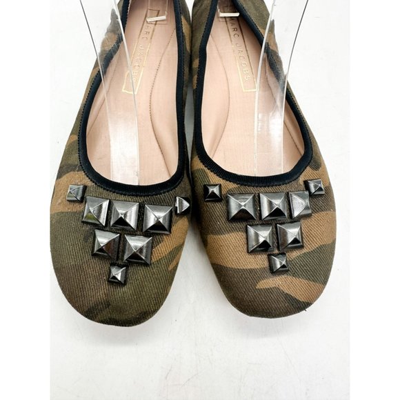Marc Jacobs Women's Cleo Studded Ballerina Ballet Flat Camouflage 9 - Picture 6 of 11